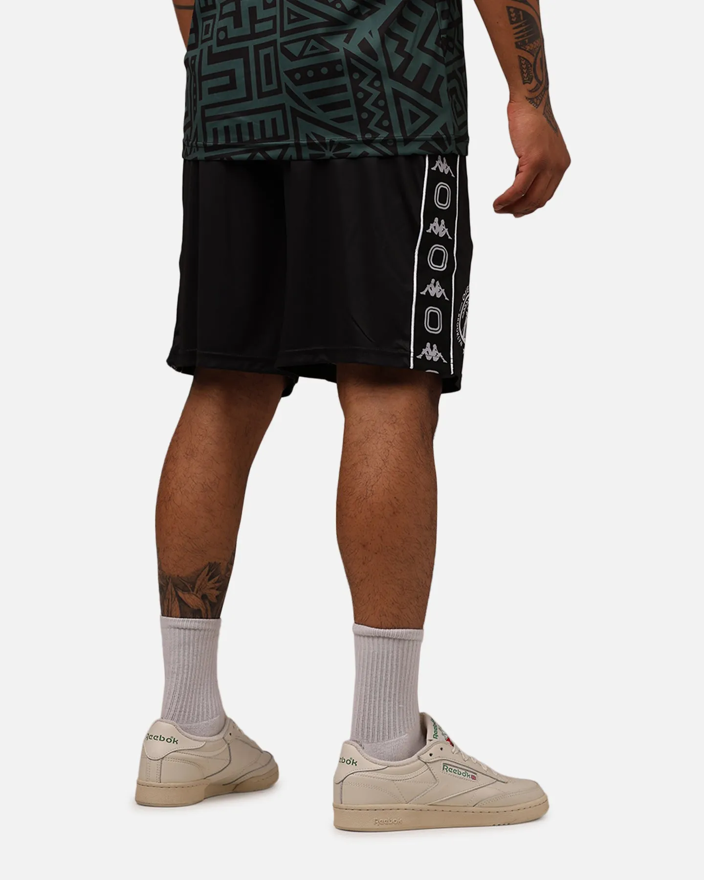 Double Layered Construction Overtime X Kappa Brooklyn Shorts Black