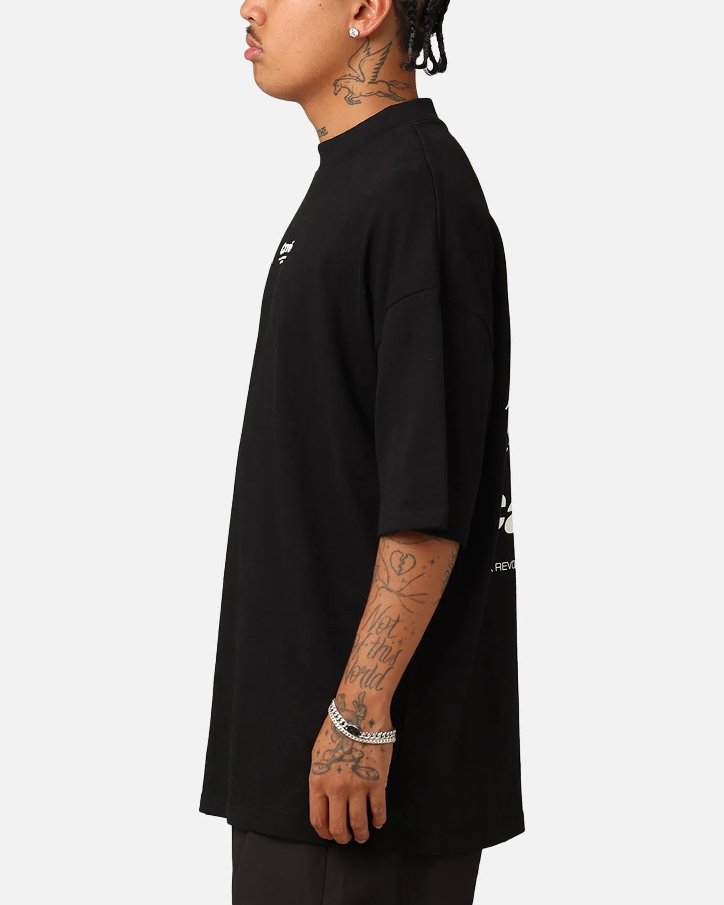 Classic Comfort Style Double Stitched Hem Carr?? Blasted Oversized T-Shirt Black