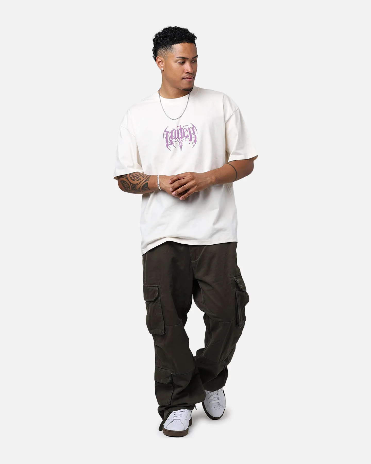 Recycled Polyester Blend Loiter Metal T-Shirt Off-White