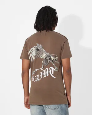 Saint Morta Departed Lafayette T-Shirt Vintage Brown Spandex Enhanced Elasticity