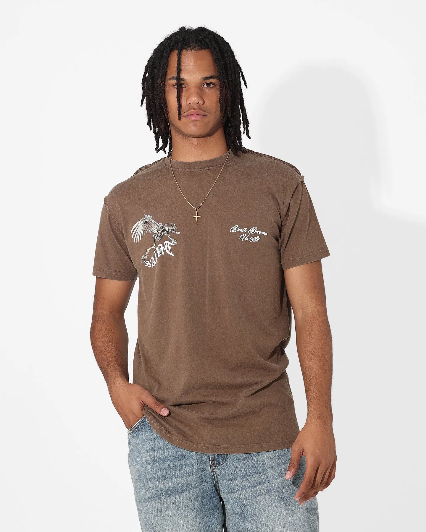 Saint Morta Departed Lafayette T-Shirt Vintage Brown MicroPiqueKnit