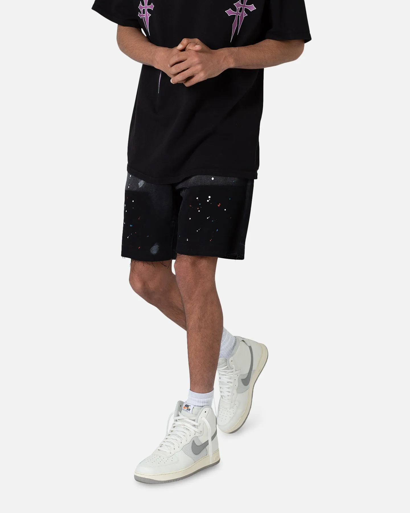 MNML B243 Shorts Slate Breathable Performance Fit striped shorts