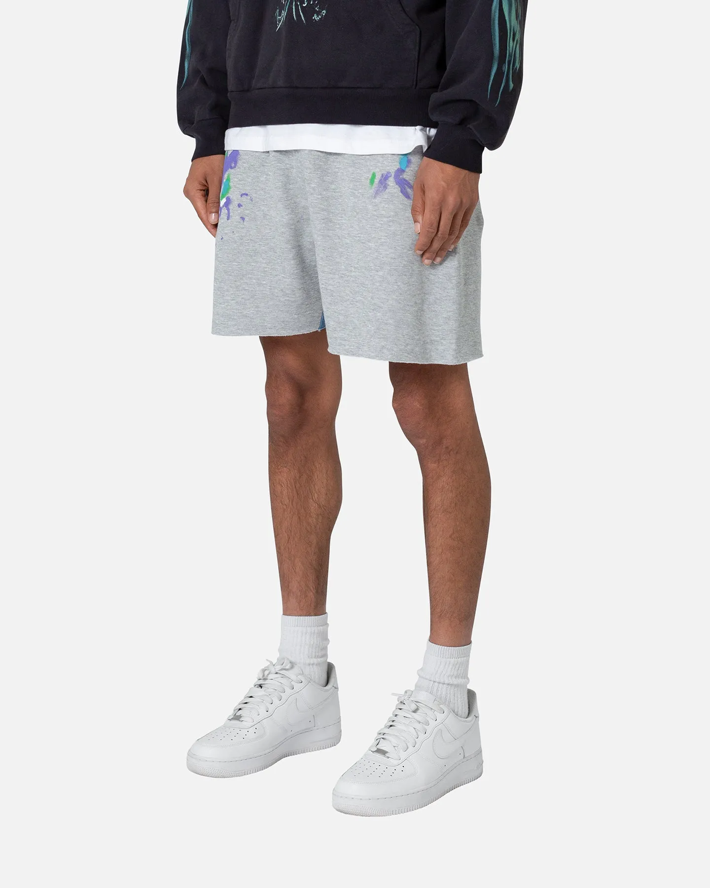 MNML Contrast Paneled Sweatshorts Grey Dual Zone Ventilation Urban Fashion