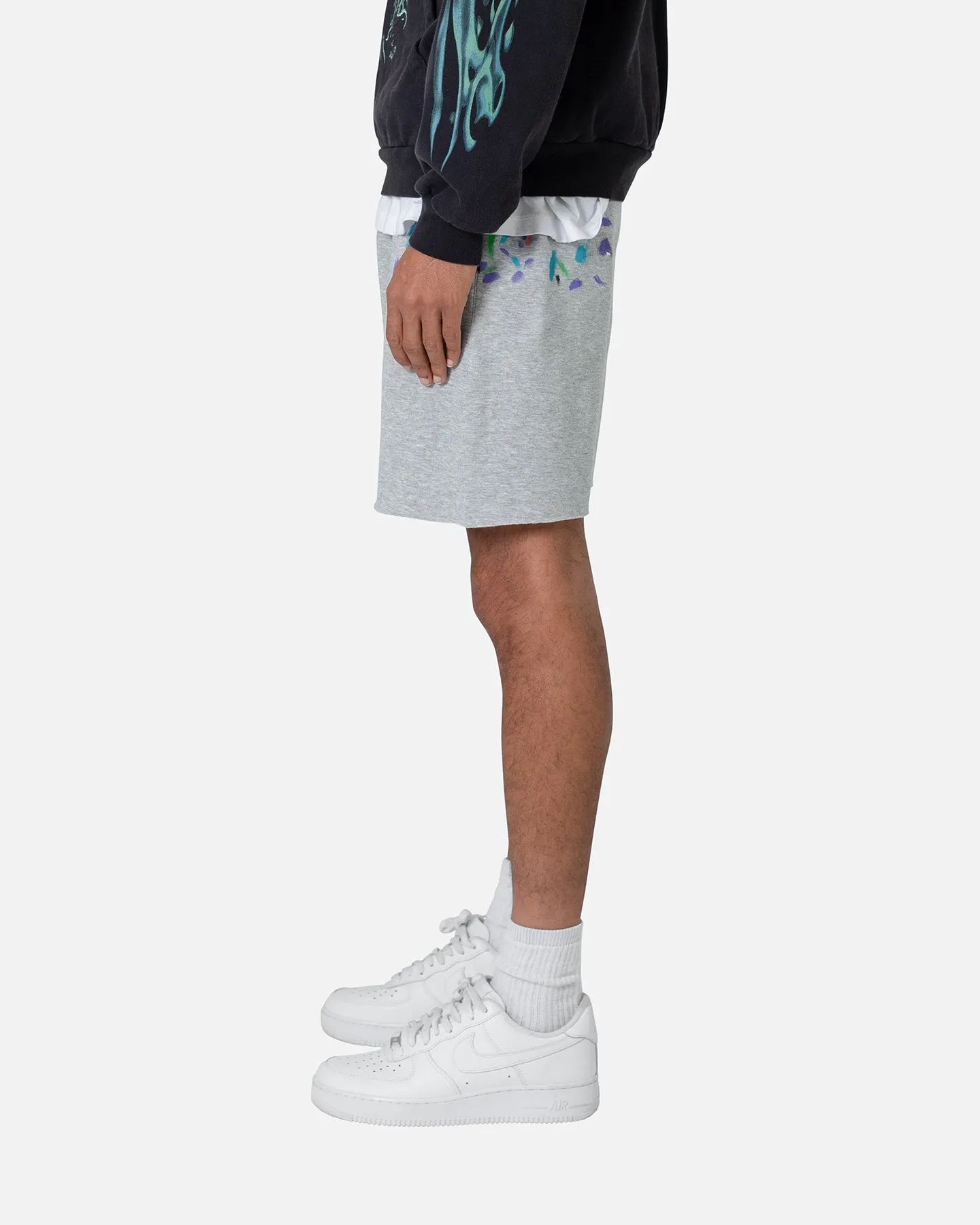 Slim Fit Design MNML Contrast Paneled Sweatshorts Grey