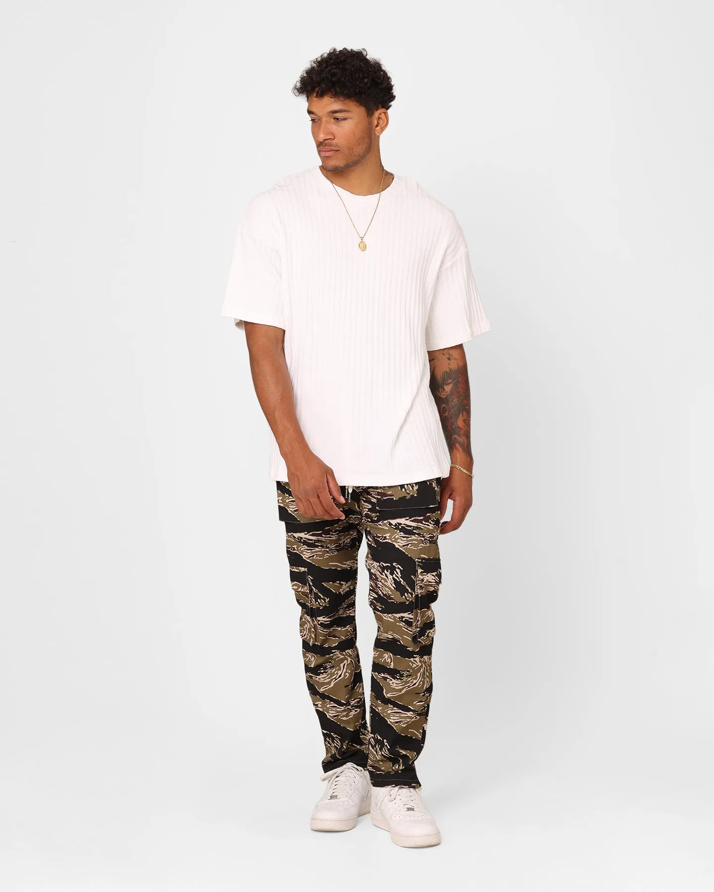 High Density Fabric Comfy Layering XXIII Karl Knit T-Shirt White