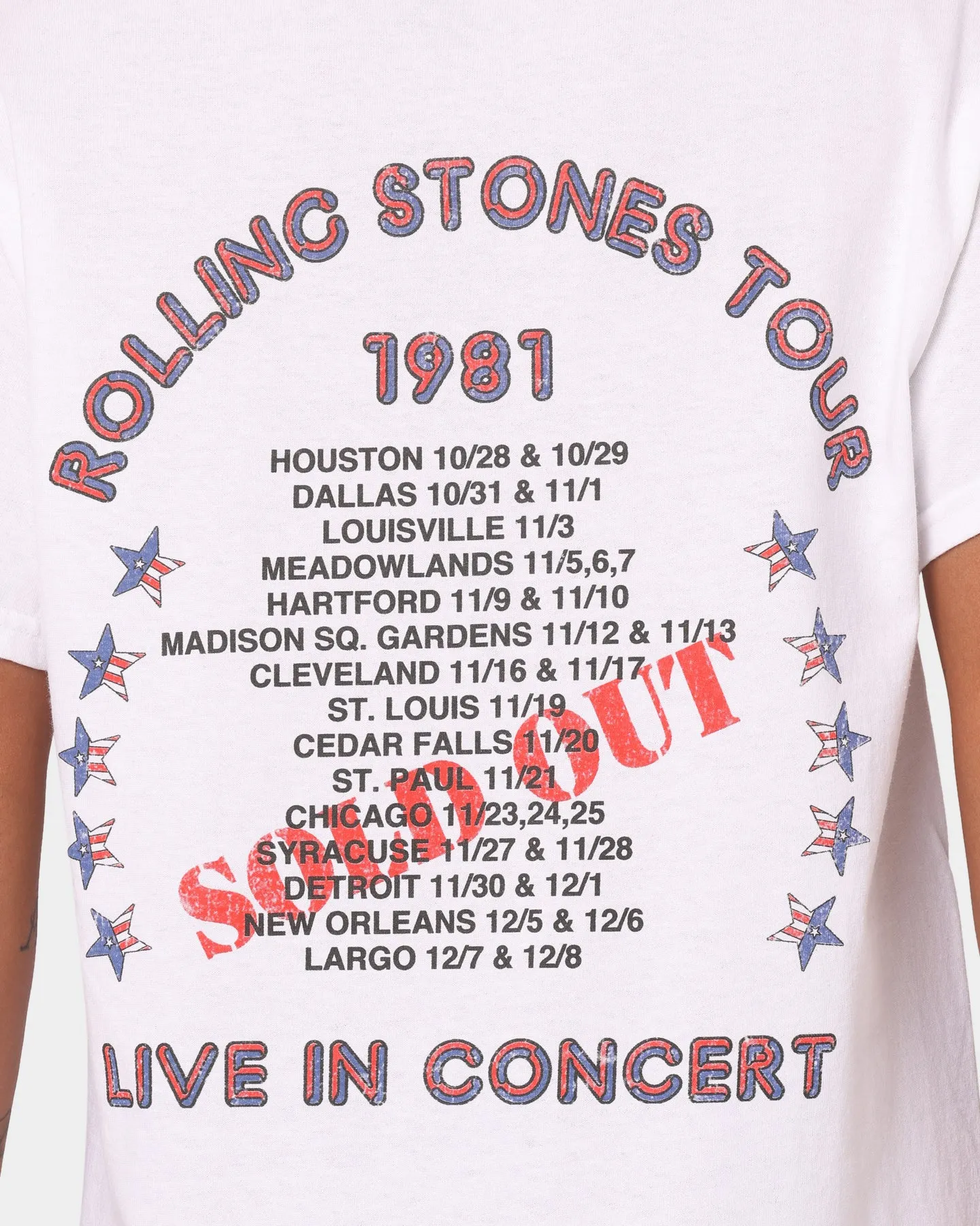 The Rolling Stones 1981 In Concert T-Shirt White Stylish Wearable Comfy Casual Wear