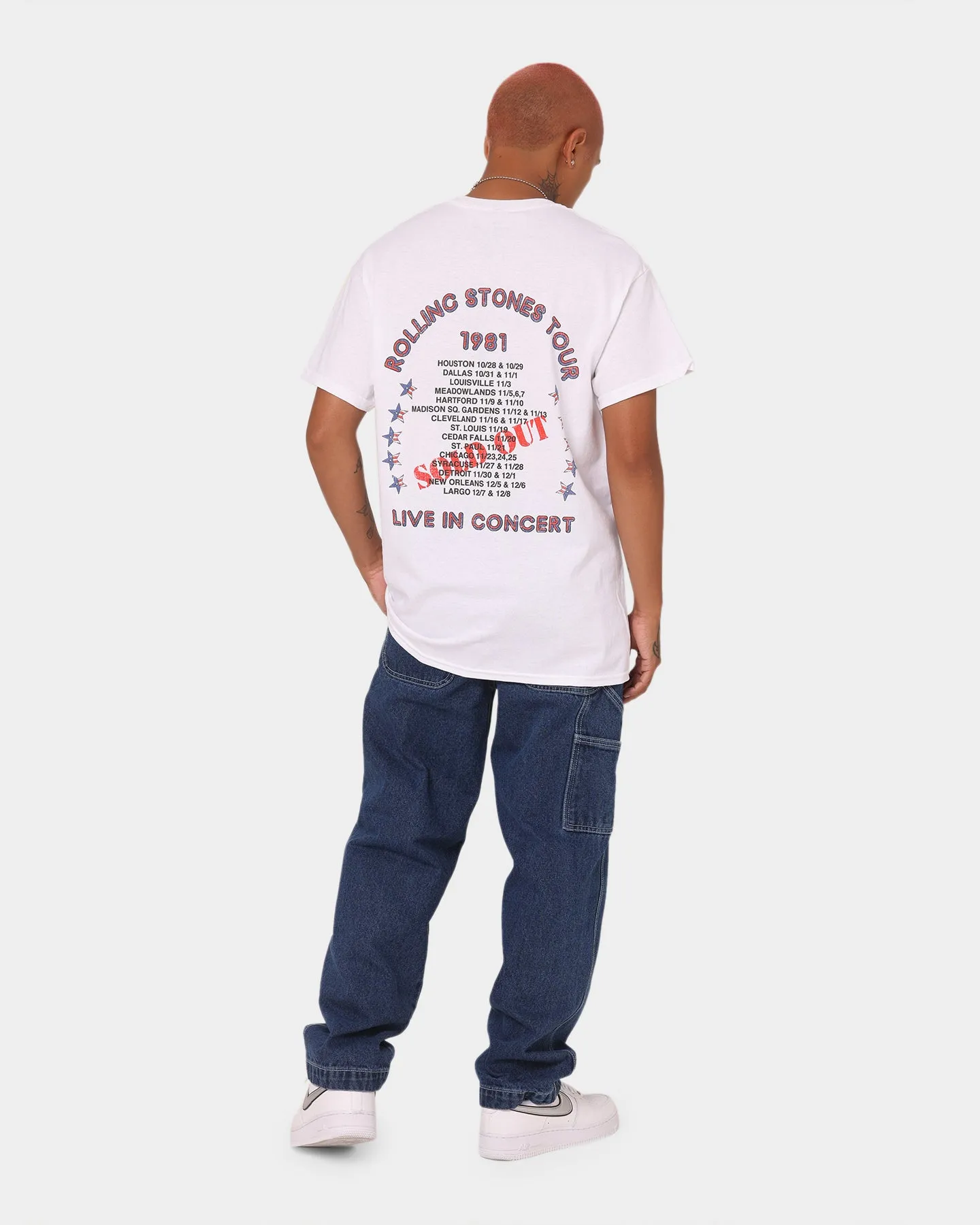 Layered Comfort Valentine's Day The Rolling Stones 1981 In Concert T-Shirt White
