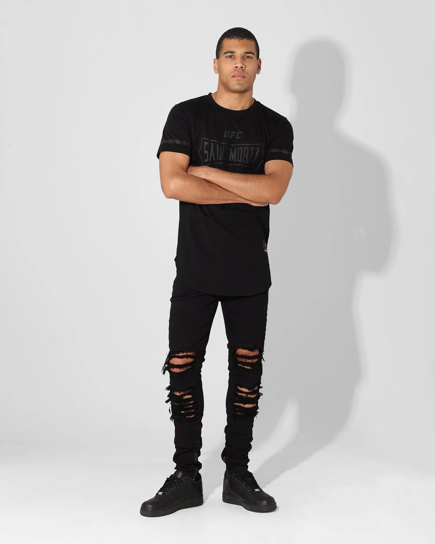 Comfortable Saint Morta X UFC Championship El Duplo T-Shirt Black/Grey