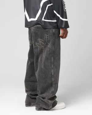 Soft Lines Adjustable loop Loiter Star Born Jeans Dirty Grey