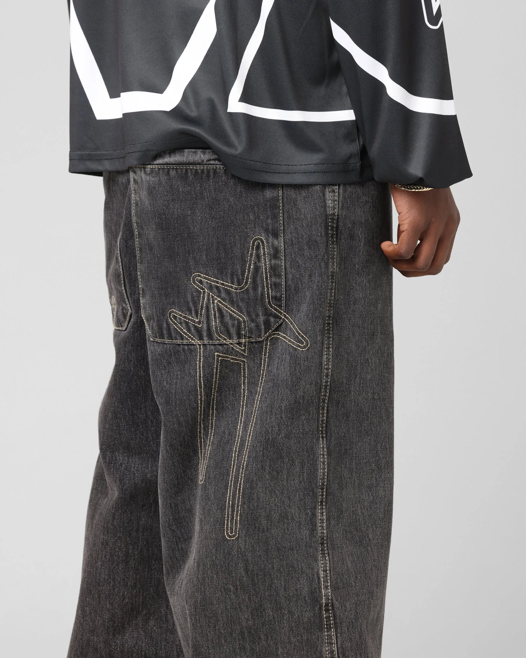 Breathable Comfort Design RipstopFabric Loiter Star Born Jeans Dirty Grey