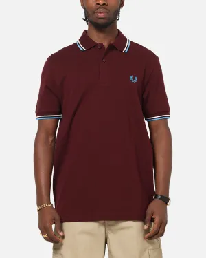 Minimalist Design Fred Perry Twin Tipped Polo Shirt Oxblood