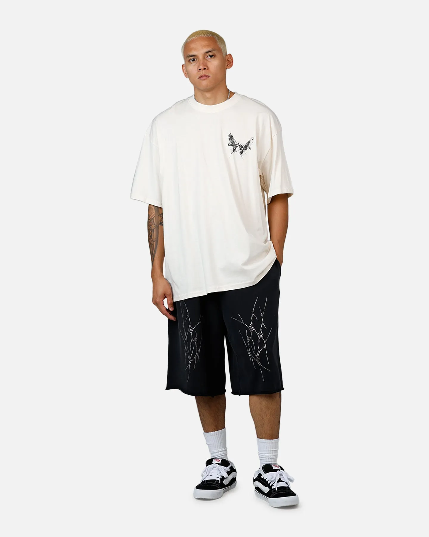 Stay Active Saint Morta Warrior Baggy Sweat Shorts Washed Black