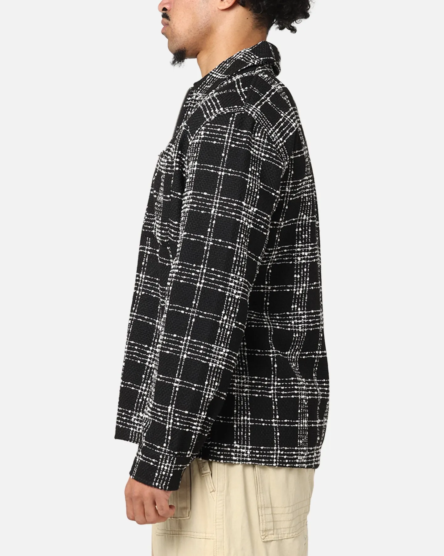QuiltedPattern XXIII Boucle Tweed Zip Jacket Black/White
