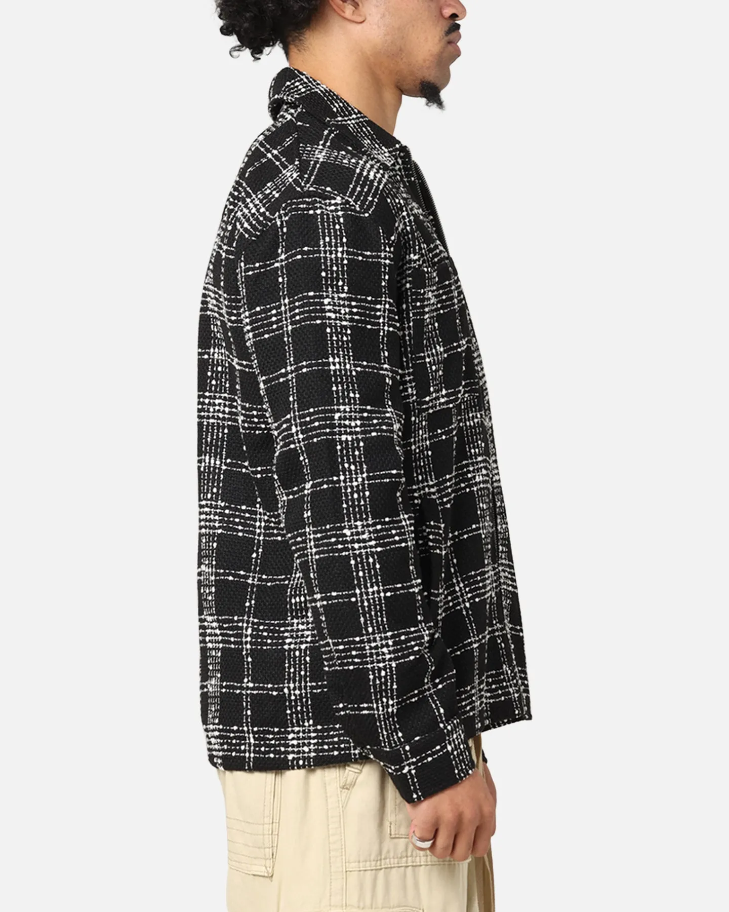XXIII Boucle Tweed Zip Jacket Black/White Business Meeting