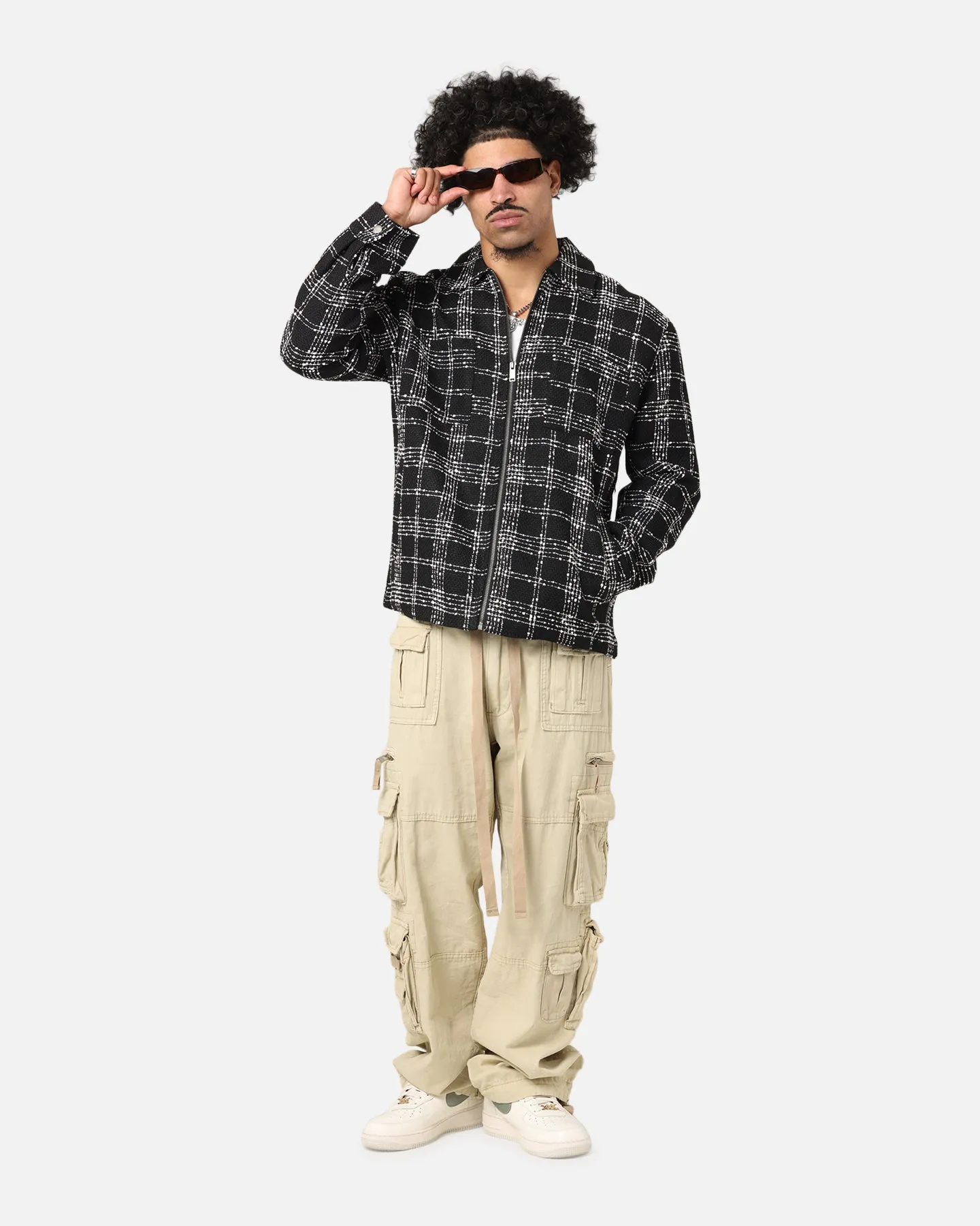 Trail Function XXIII Boucle Tweed Zip Jacket Black/White