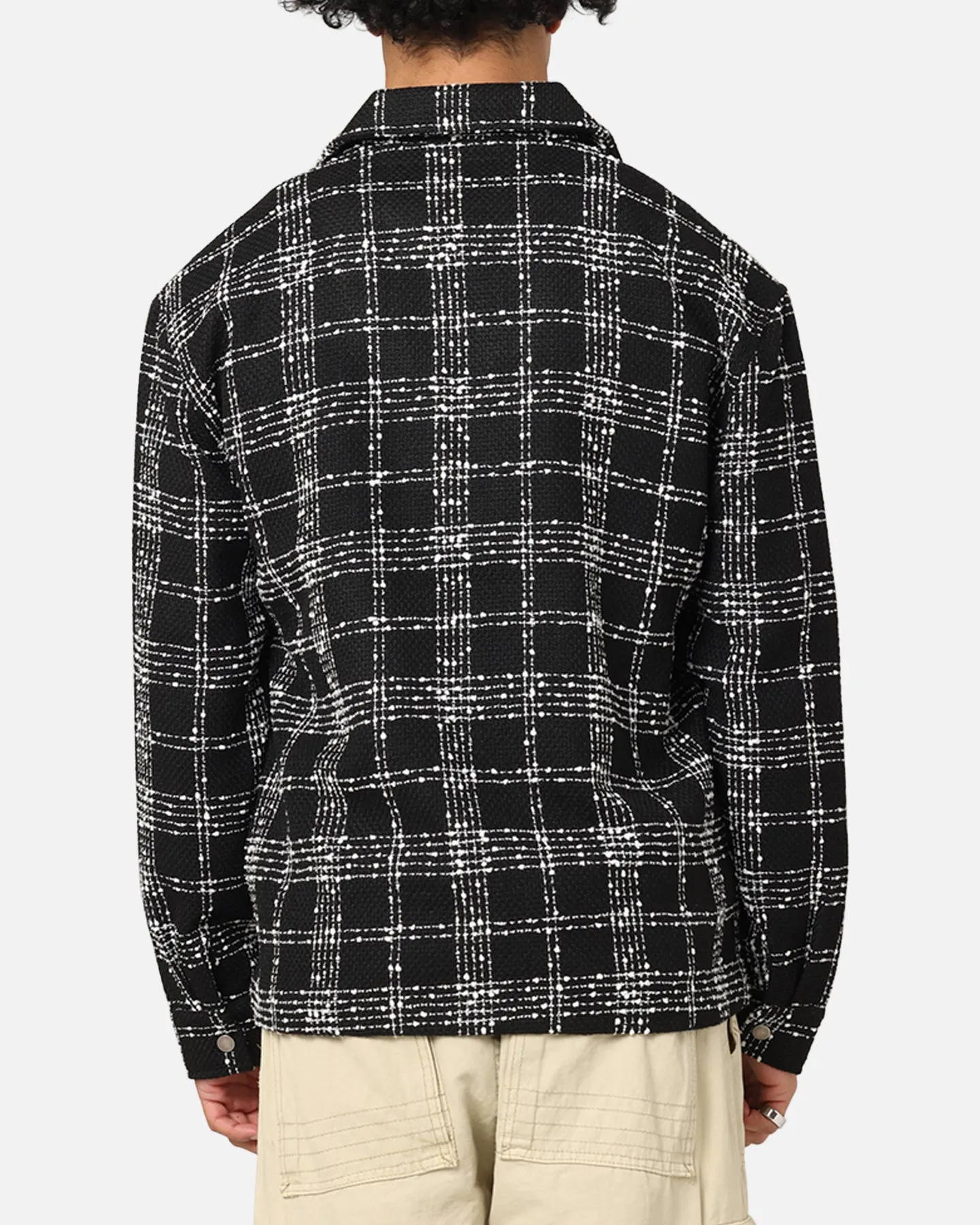 Streamlined Form XXIII Boucle Tweed Zip Jacket Black/White