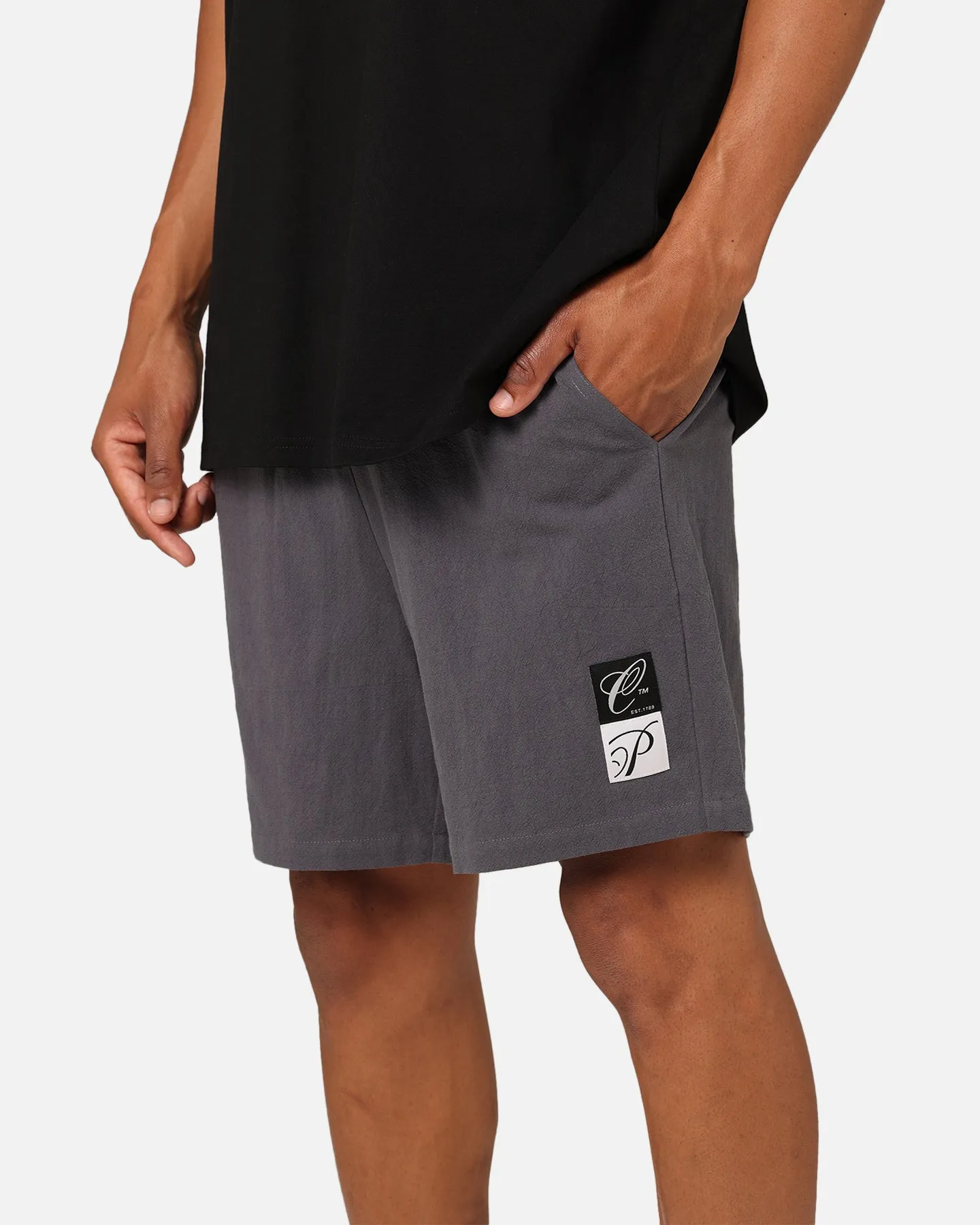 Basic Look Carre Luxe Linen Shorts Grey