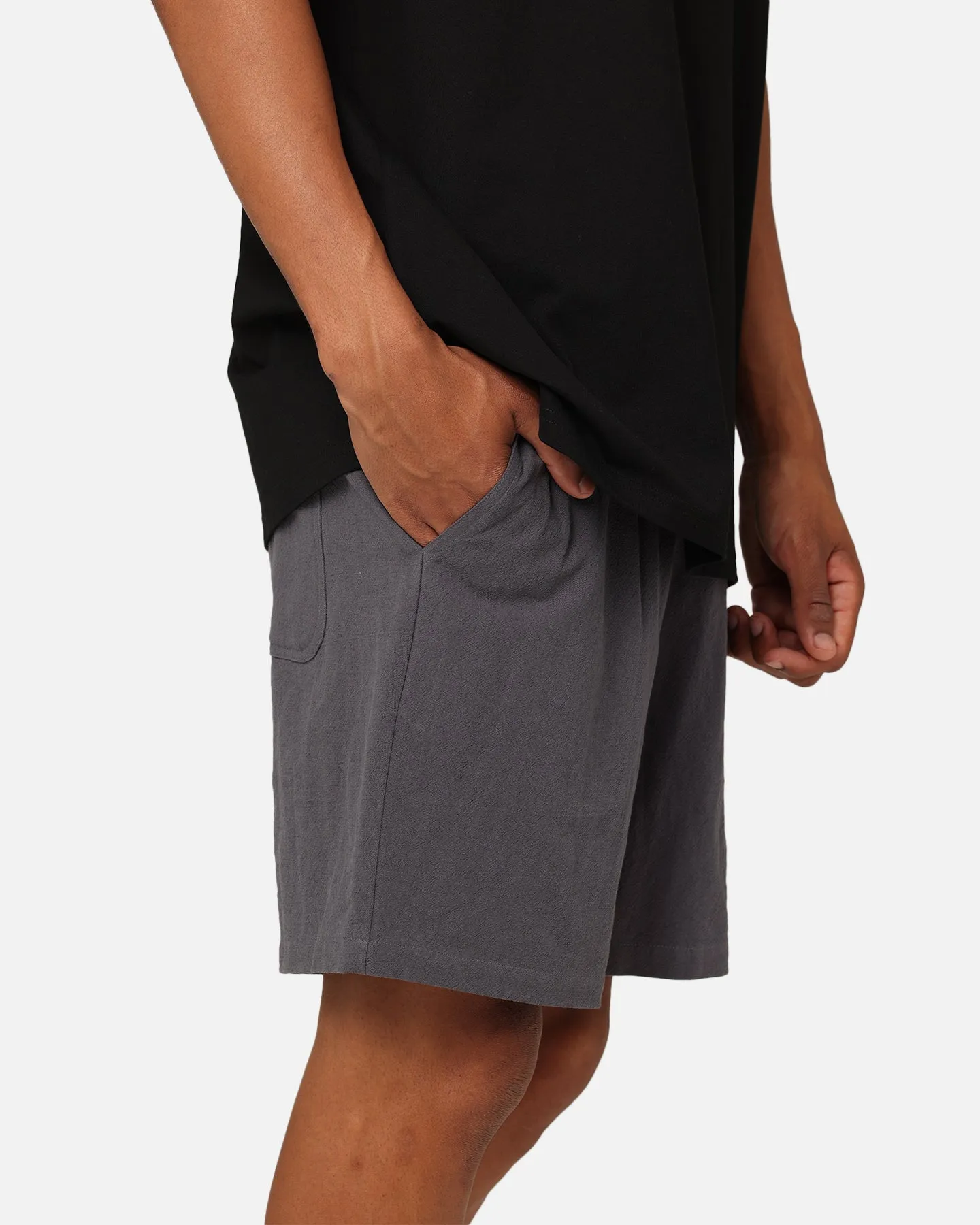 Carre Luxe Linen Shorts Grey Chafe Free Edging Static Free Finish