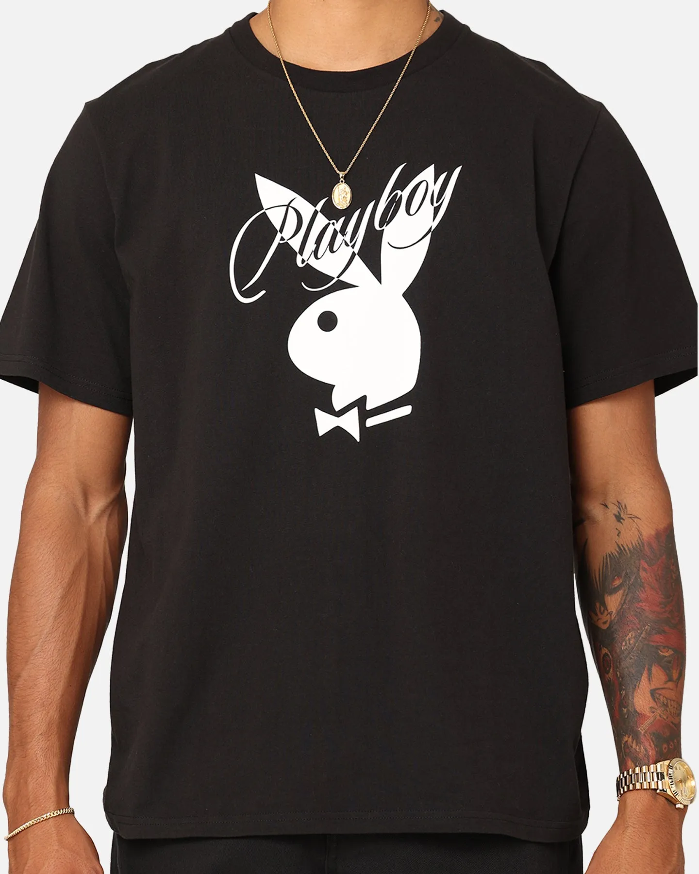 Playboy Playboy Bunny Script T-Shirt Black Stylish piece