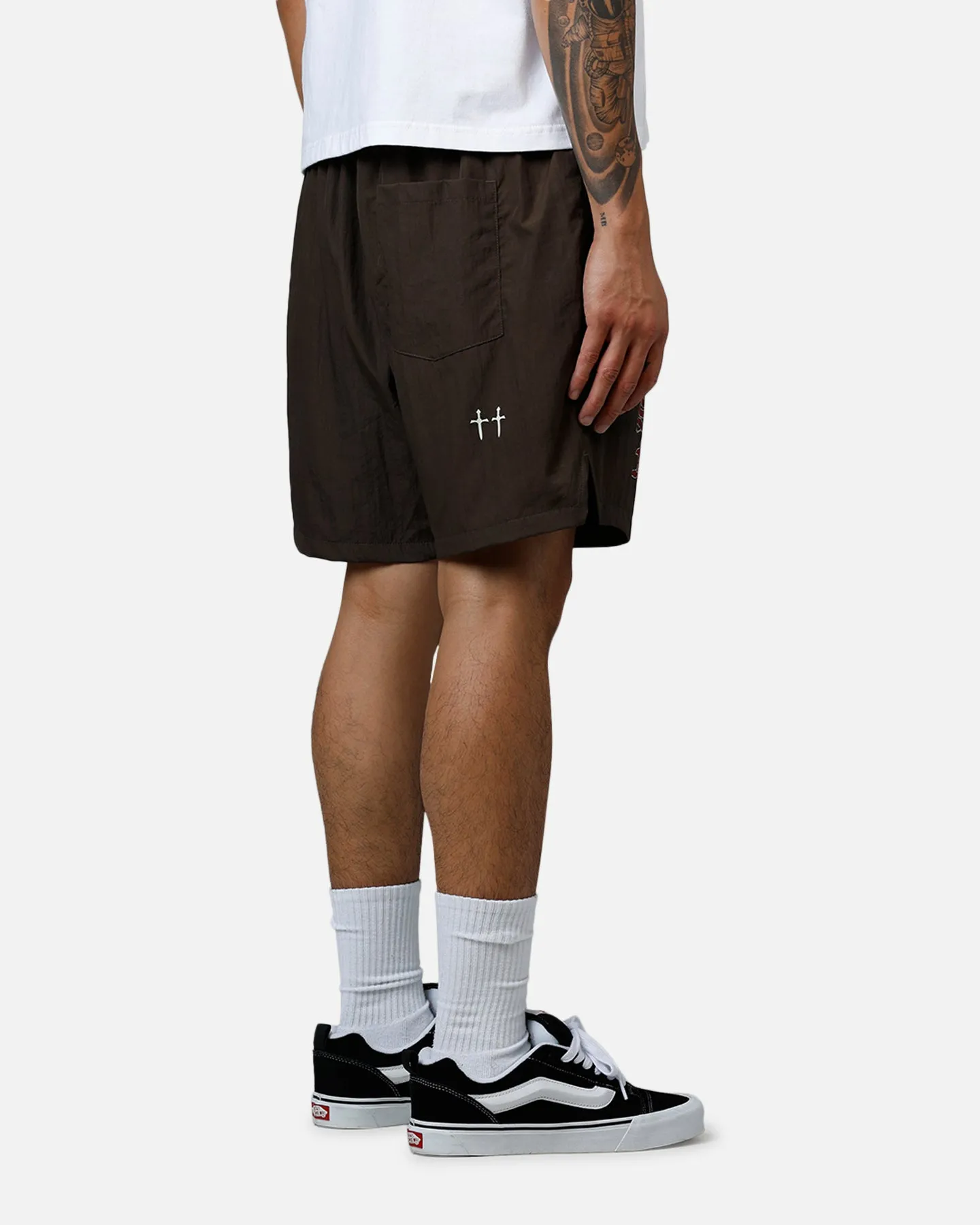 Saint Morta Hardcore Nylon Shorts Dark Brown Comfortable Style housewarming gift