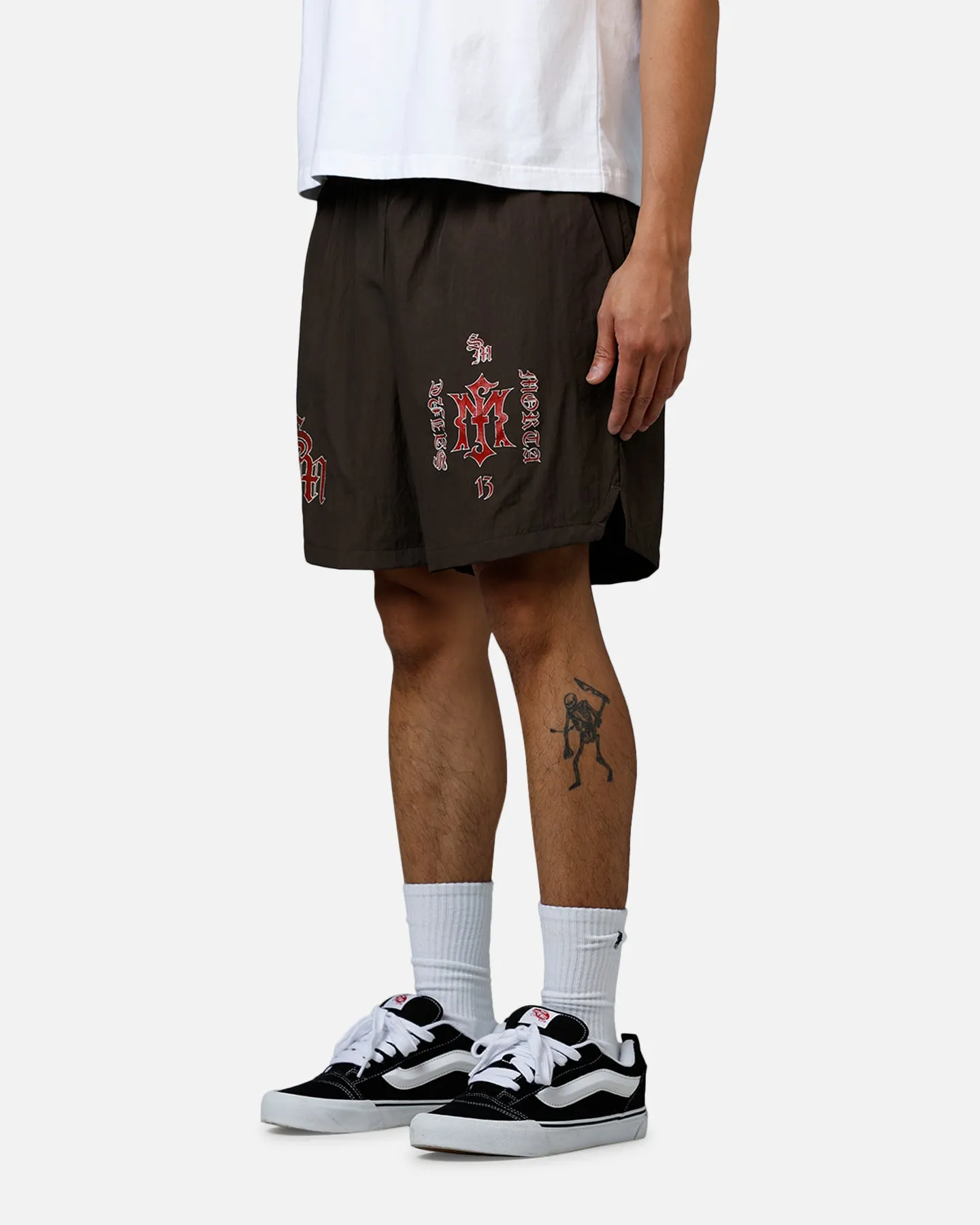 Saint Morta Hardcore Nylon Shorts Dark Brown swim shorts