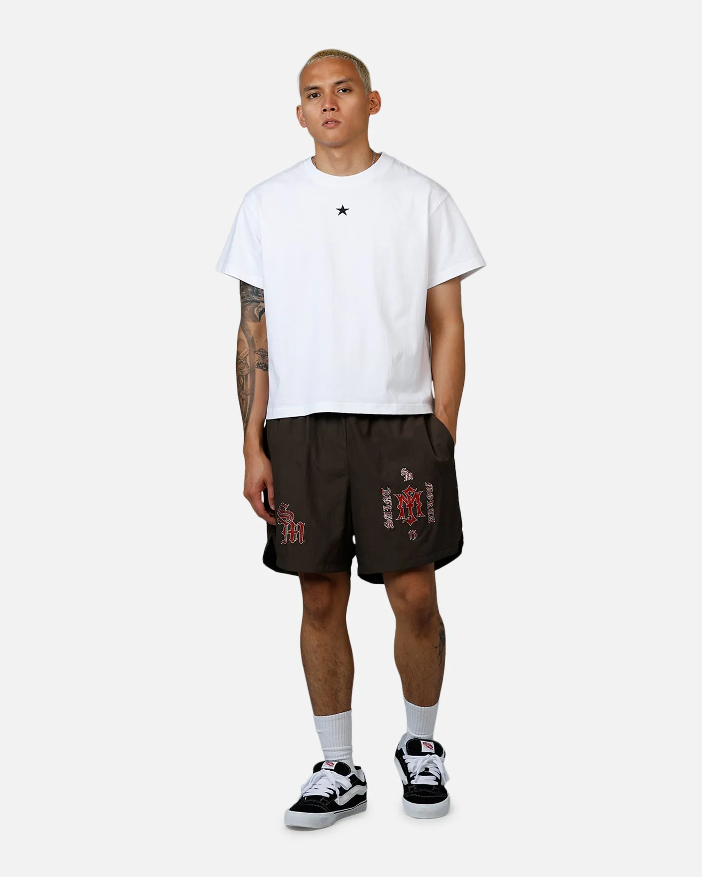 ReflectiveAccents Saint Morta Hardcore Nylon Shorts Dark Brown
