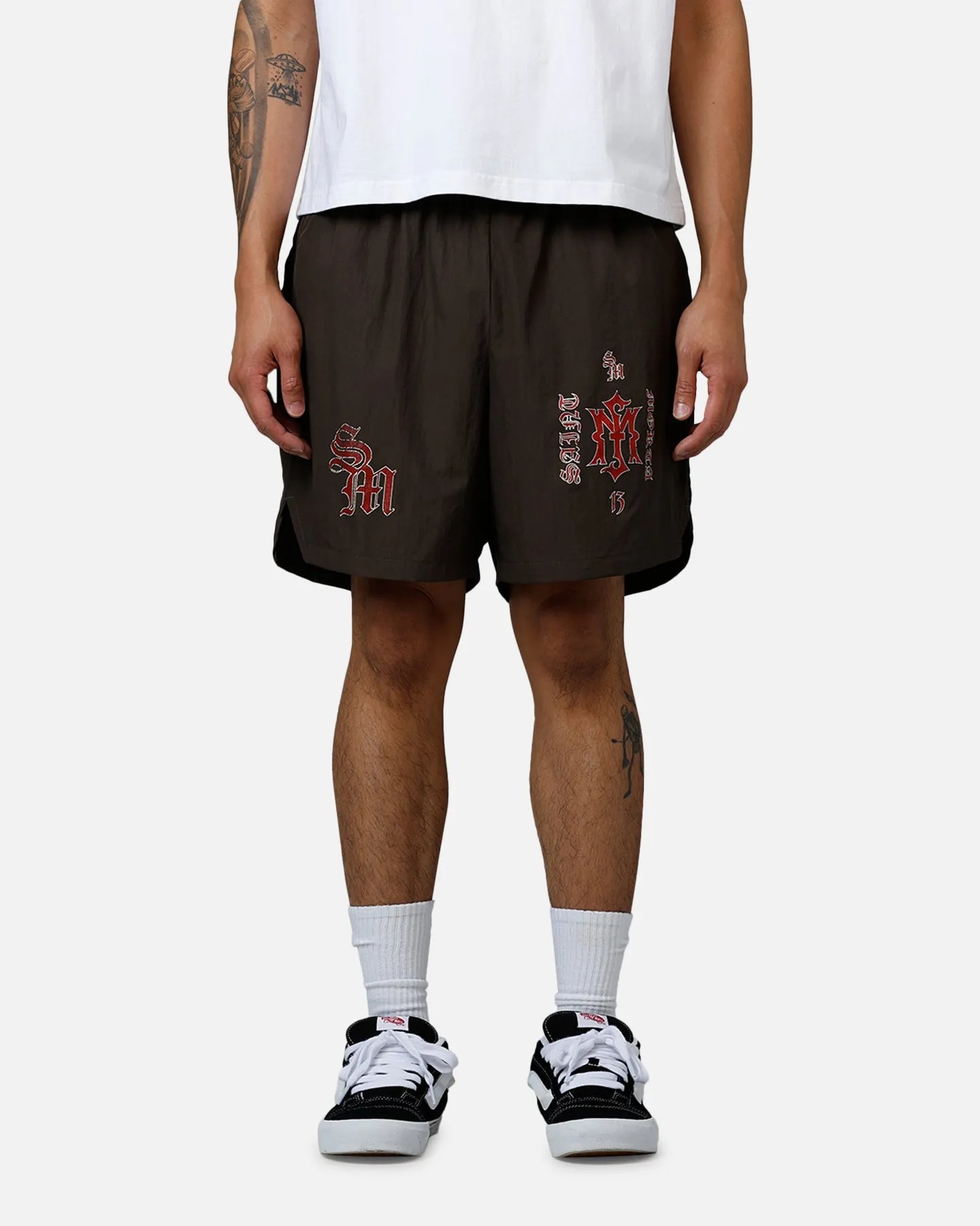 Saint Morta Hardcore Nylon Shorts Dark Brown Flexible Pocket Placement