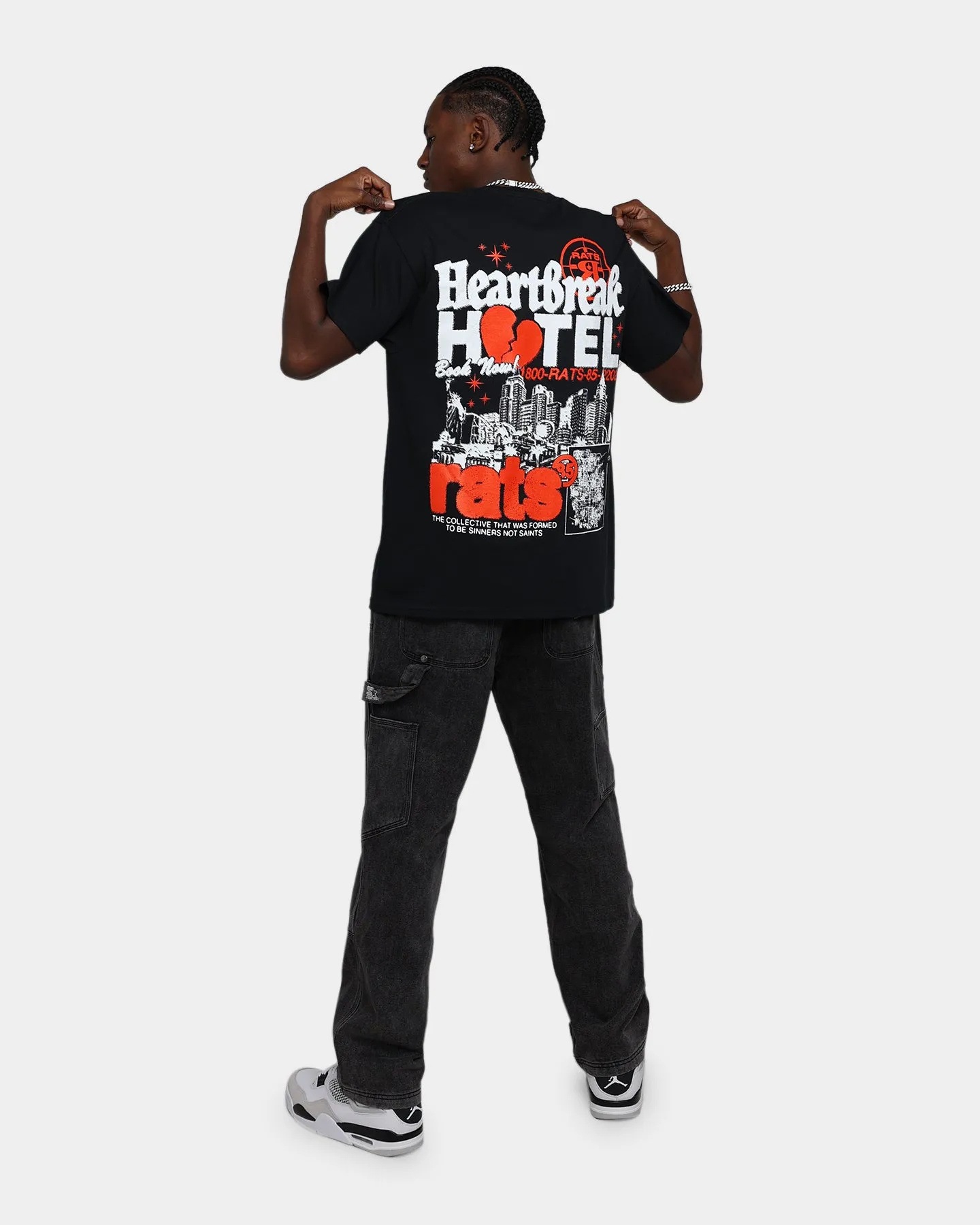 Breezy Design Rats Get Fat Heartbreak Hotel T-Shirt Black
