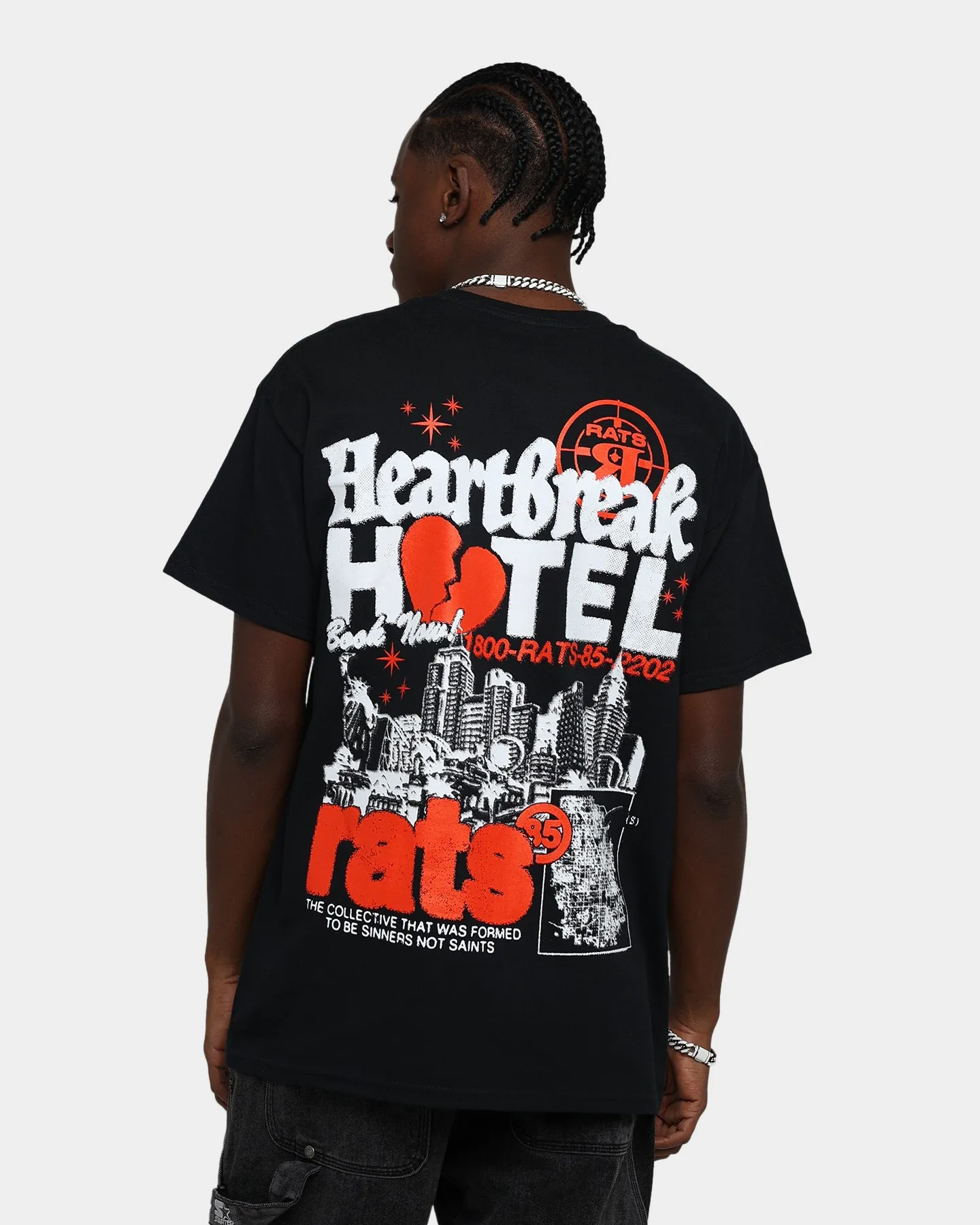 Stylish and Cozy Rats Get Fat Heartbreak Hotel T-Shirt Black