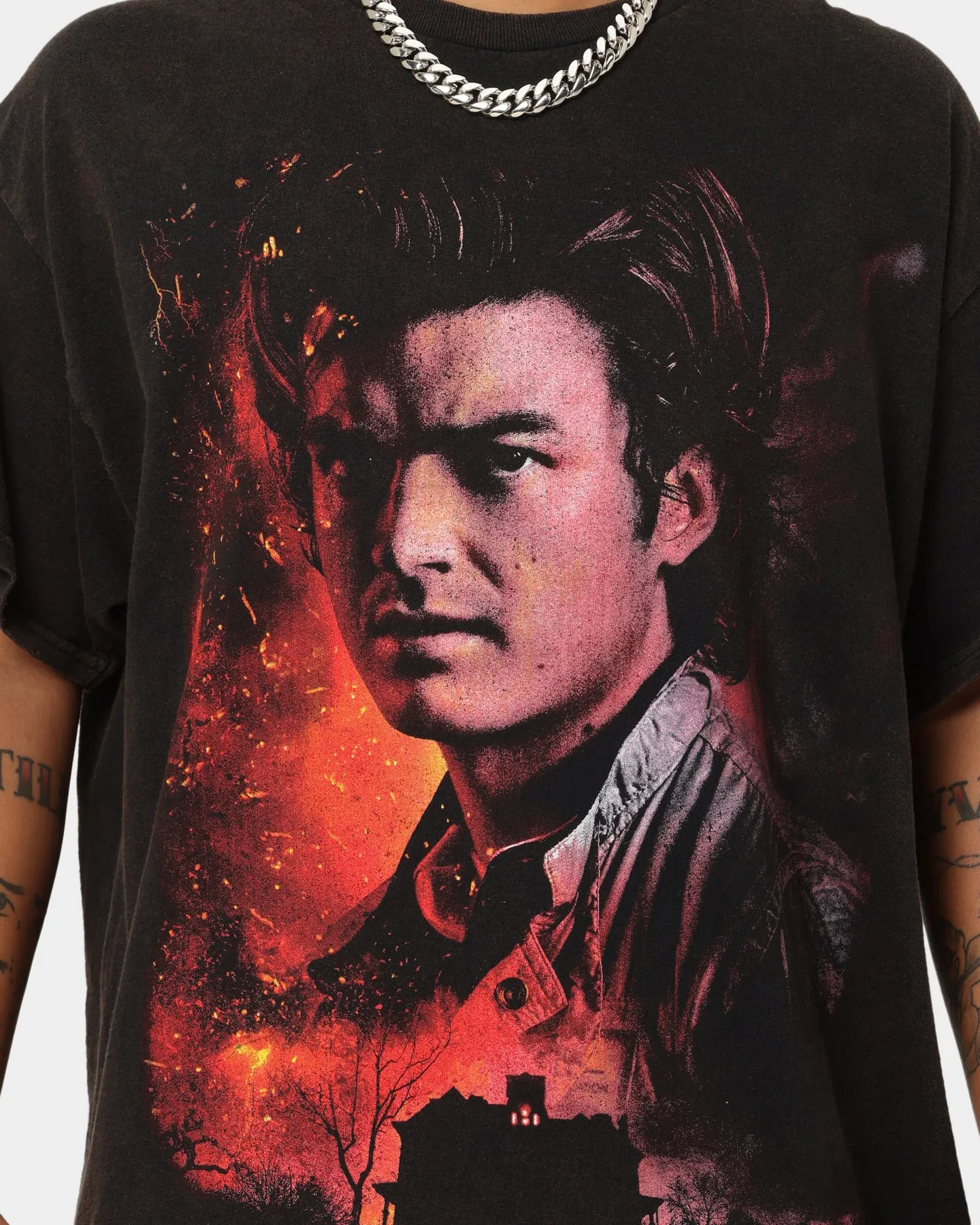 Goat Crew X Stranger Things Steve Vintage T-Shirt Black Wash Weekend Comfort Style Sustainable Fibers