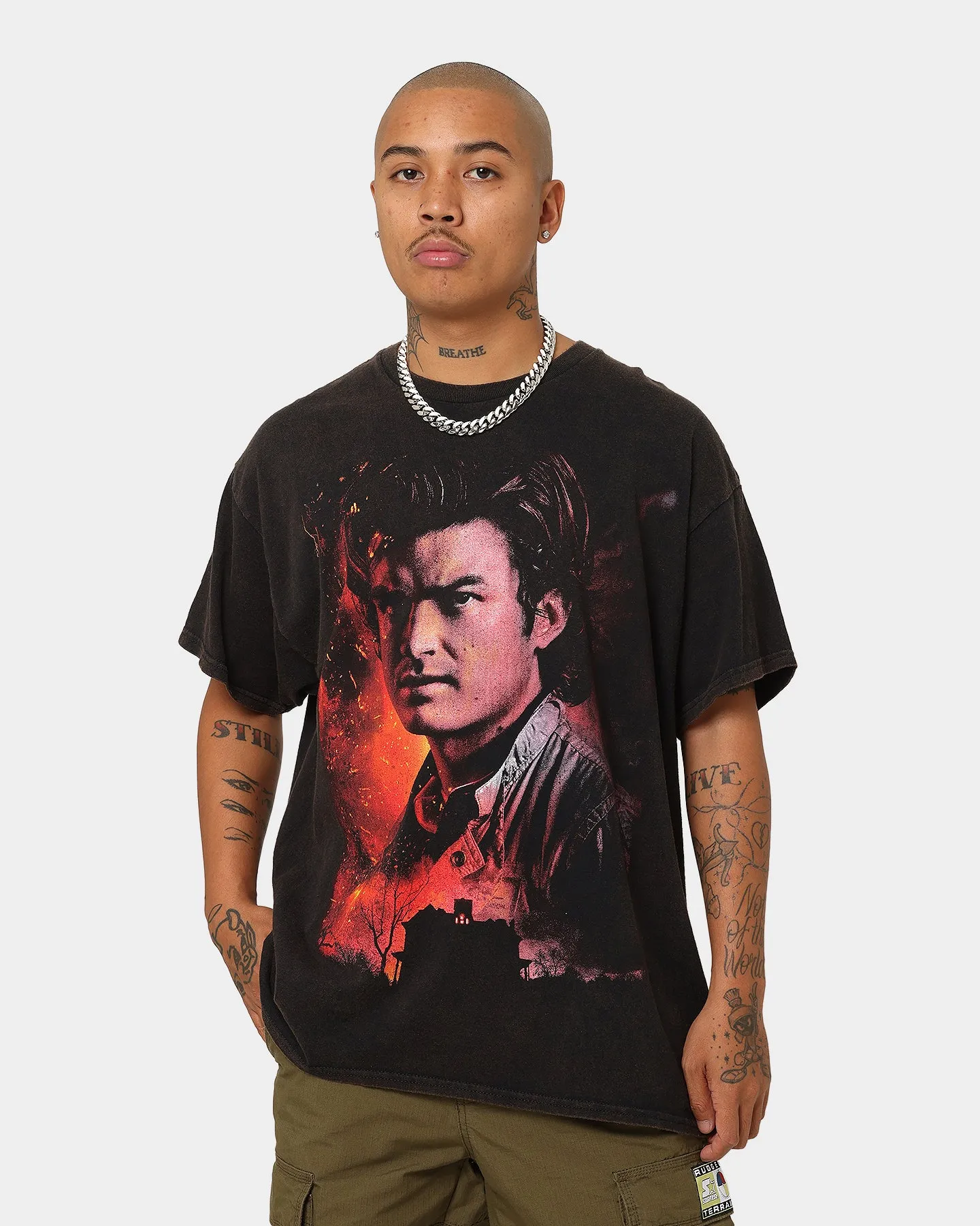 Goat Crew X Stranger Things Steve Vintage T-Shirt Black Wash cyber monday budget-friendly