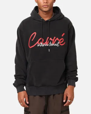 Carre International Script Hoodie Vintage Black Fashion Day Easy Care