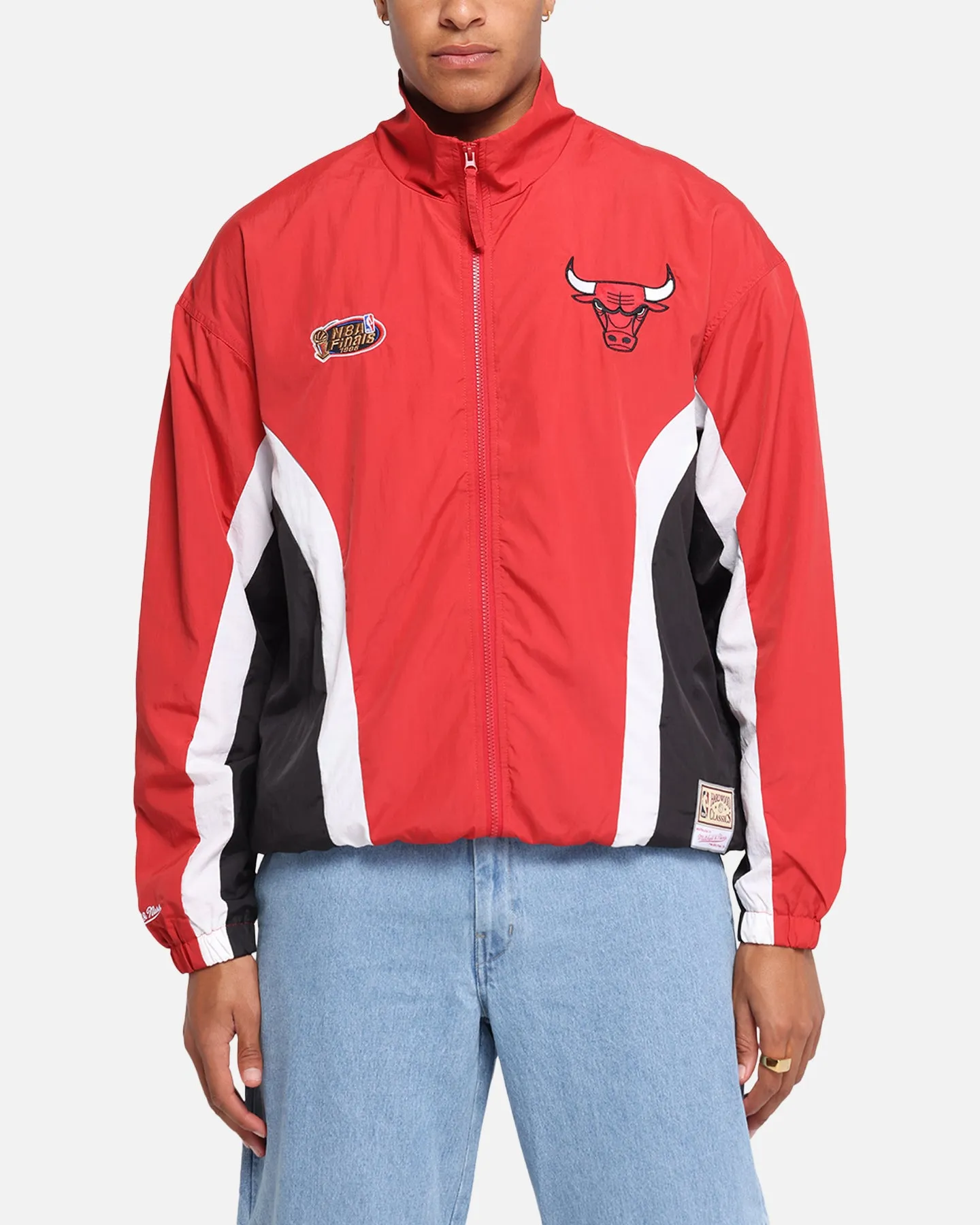 Mitchell & Ness Chicago Bulls Nylon Track Jacket Red/Black Task Warm Interior
