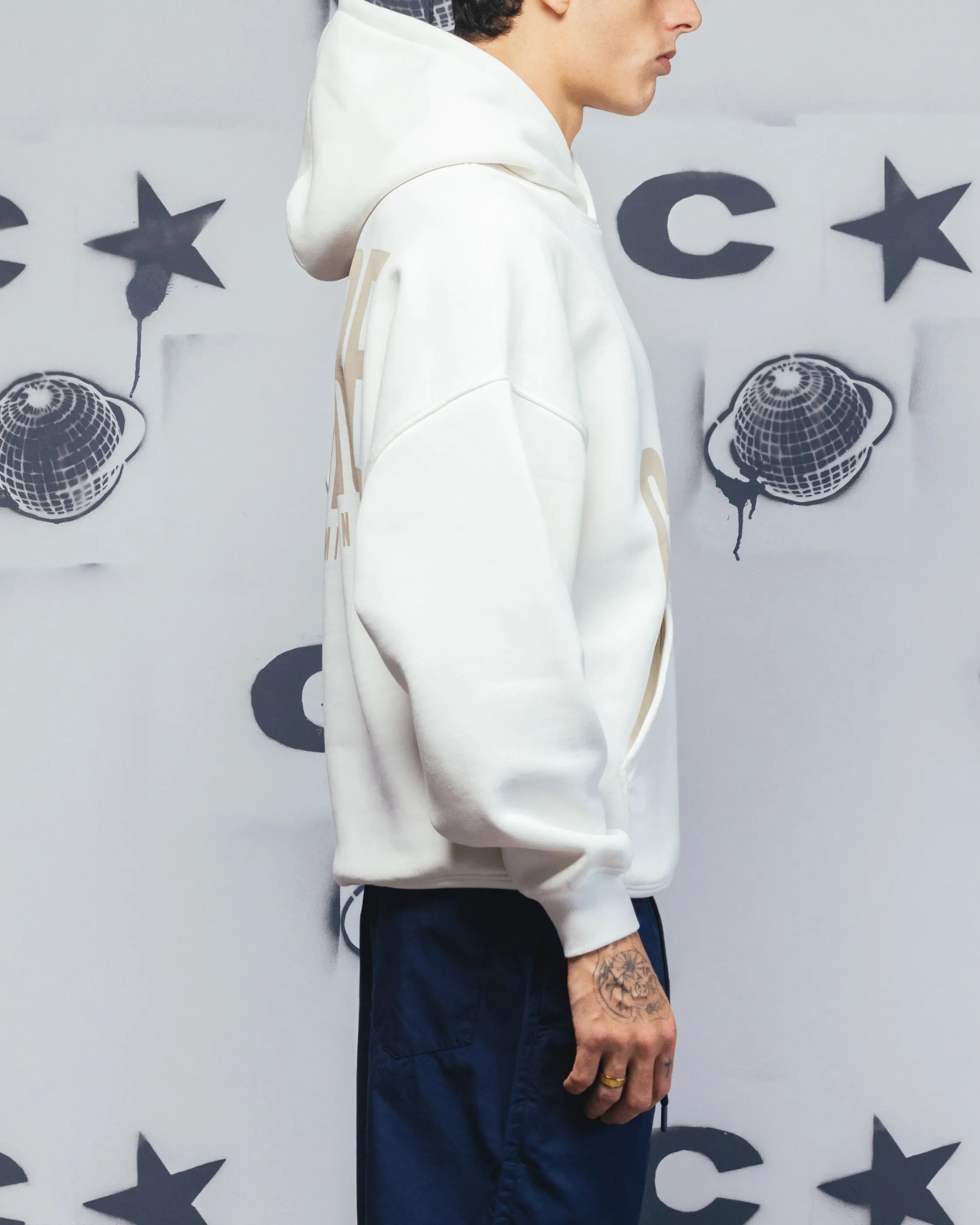 Dad Uniform Carre Premium Essentials Hoodie Cream