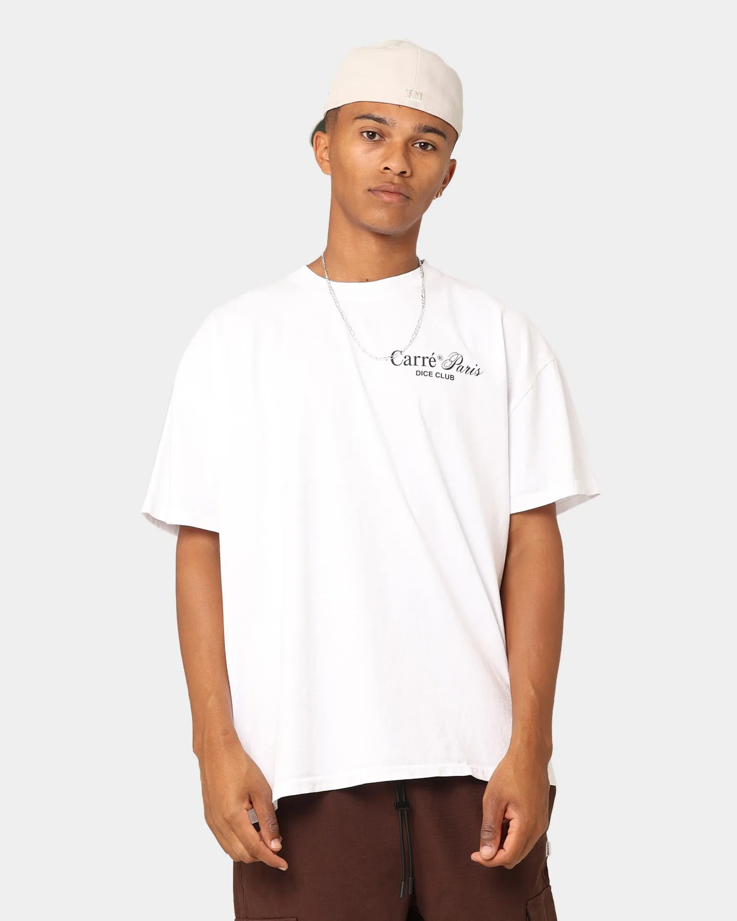 Carr?? Paris Dice Club T-Shirt White Smooth Jersey Texture