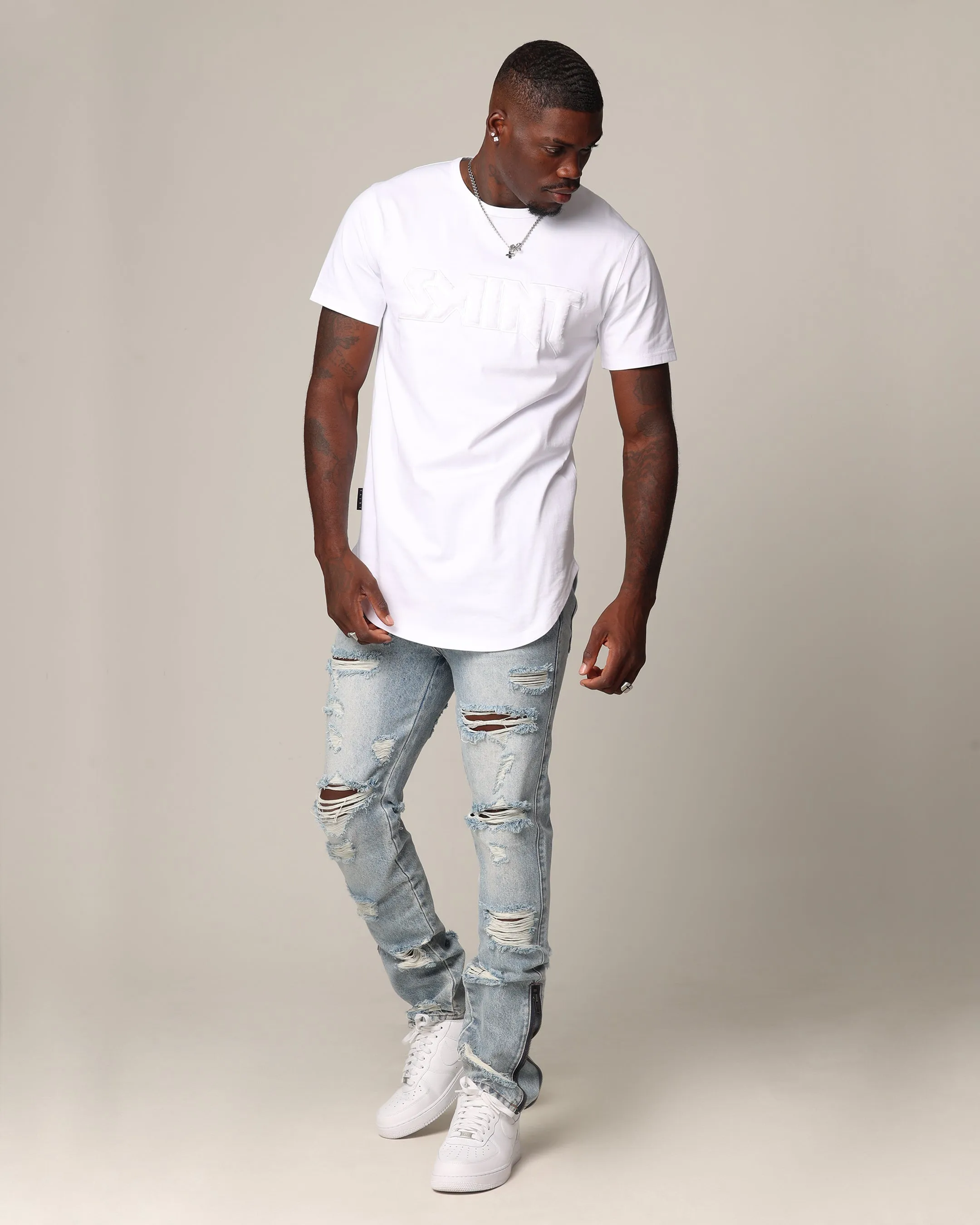 Saint Morta Fein El Duplo T-Shirt White/White Active Fashion Comfortable clothing