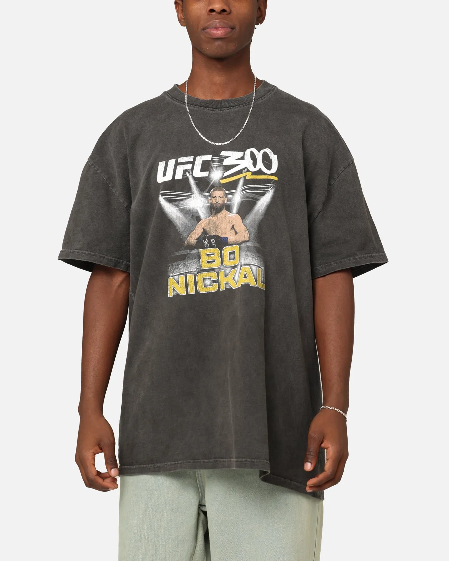Low Impact Manufacturing UFC By Culture Kings Bo Nickal 300 Heavyweight T-Shirt Black Wash