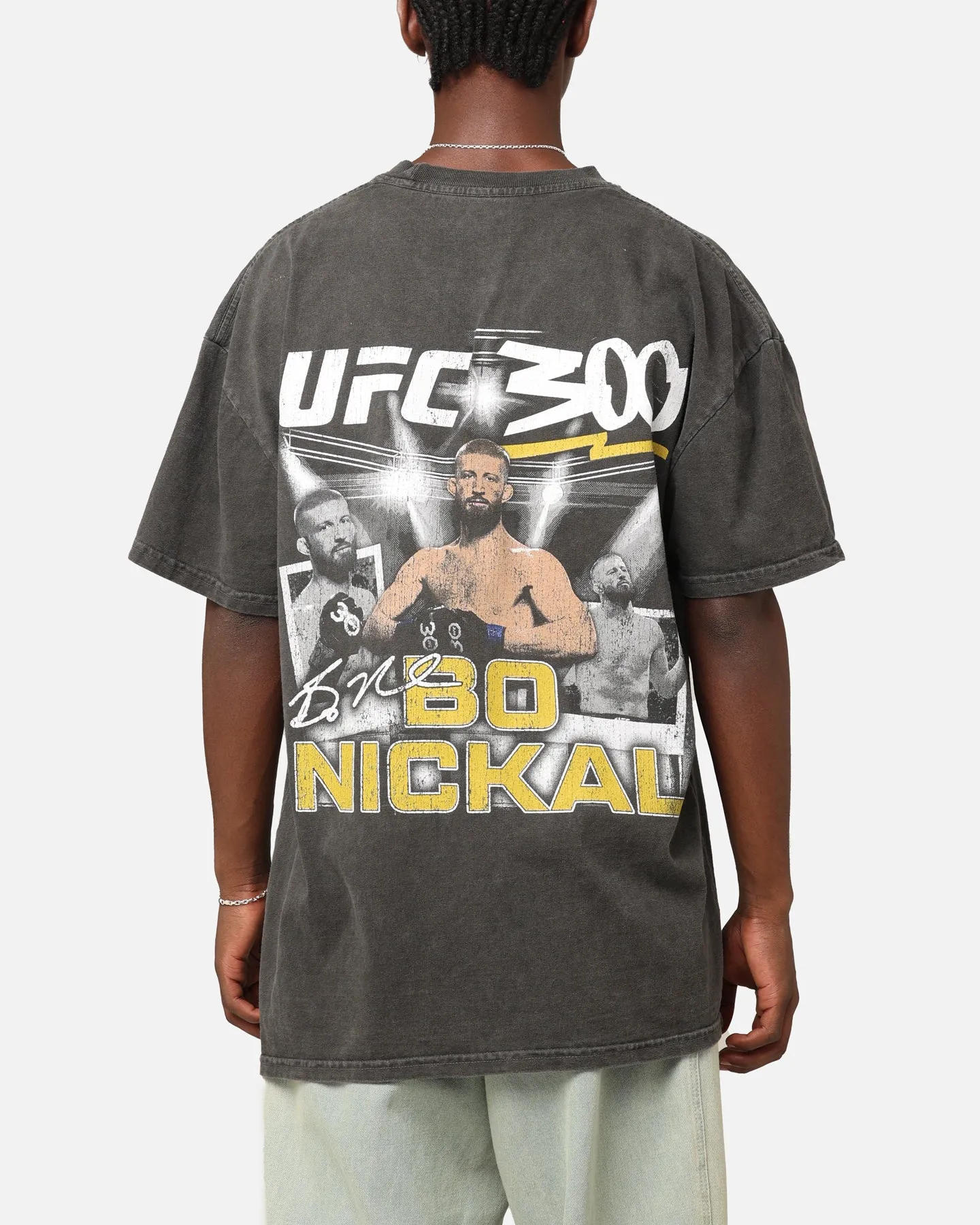 Active Comfort Wear loose fitting UFC By Culture Kings Bo Nickal 300 Heavyweight T-Shirt Black Wash