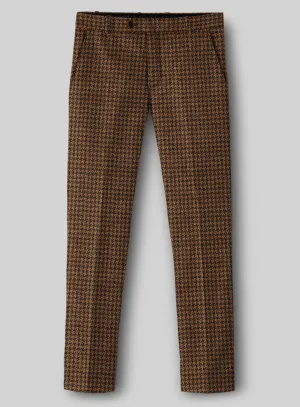 Italian Berote Houndstooth Tweed Pants Casual Style Flawless Office Fit