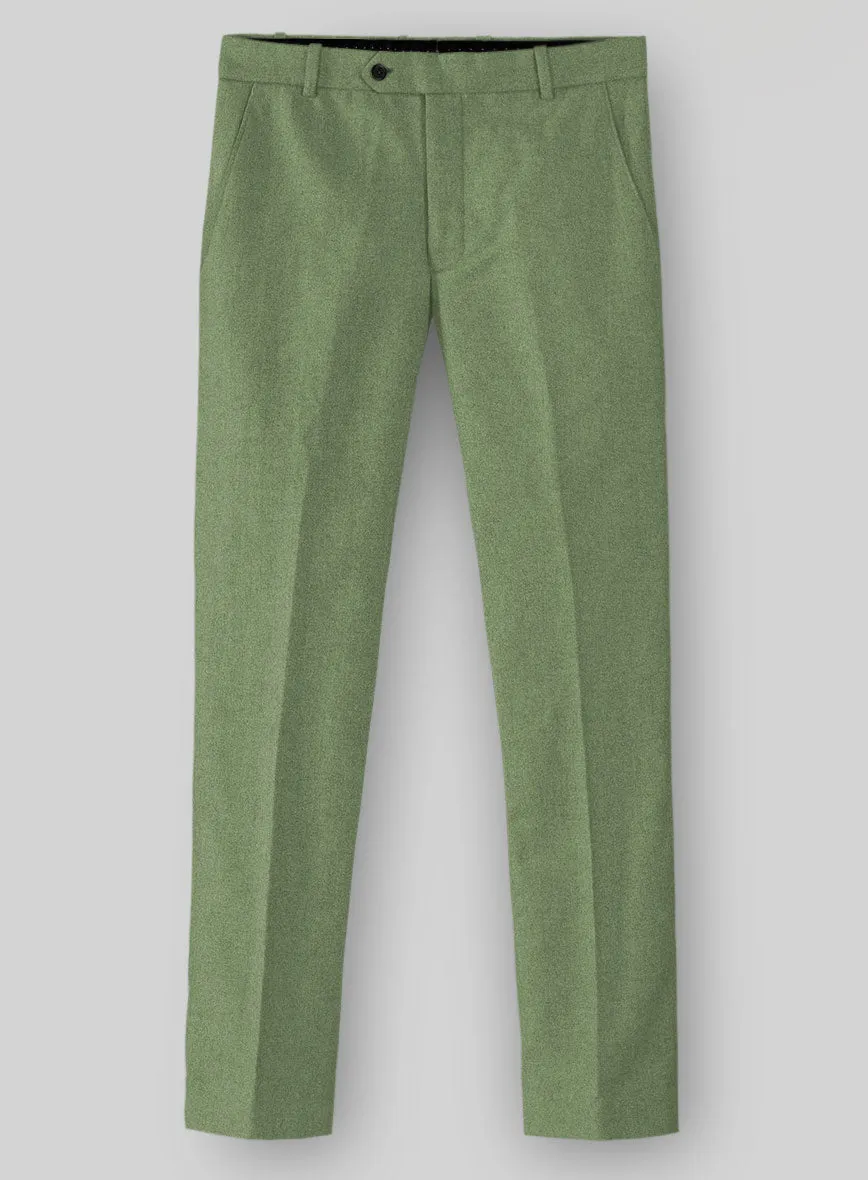 Refined fit Naples Honeydew Green Tweed Pants