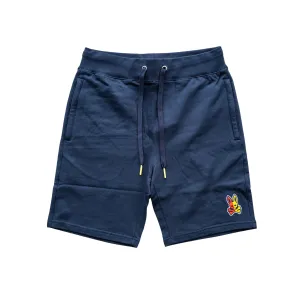 Psycho Bunny Cooper Split Bunny Logo Sweat Shorts (Navy) Modern Design