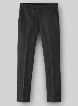 Versatile Tailoring Reinforced Elbow Patches Naples Charcoal Tweed Pants