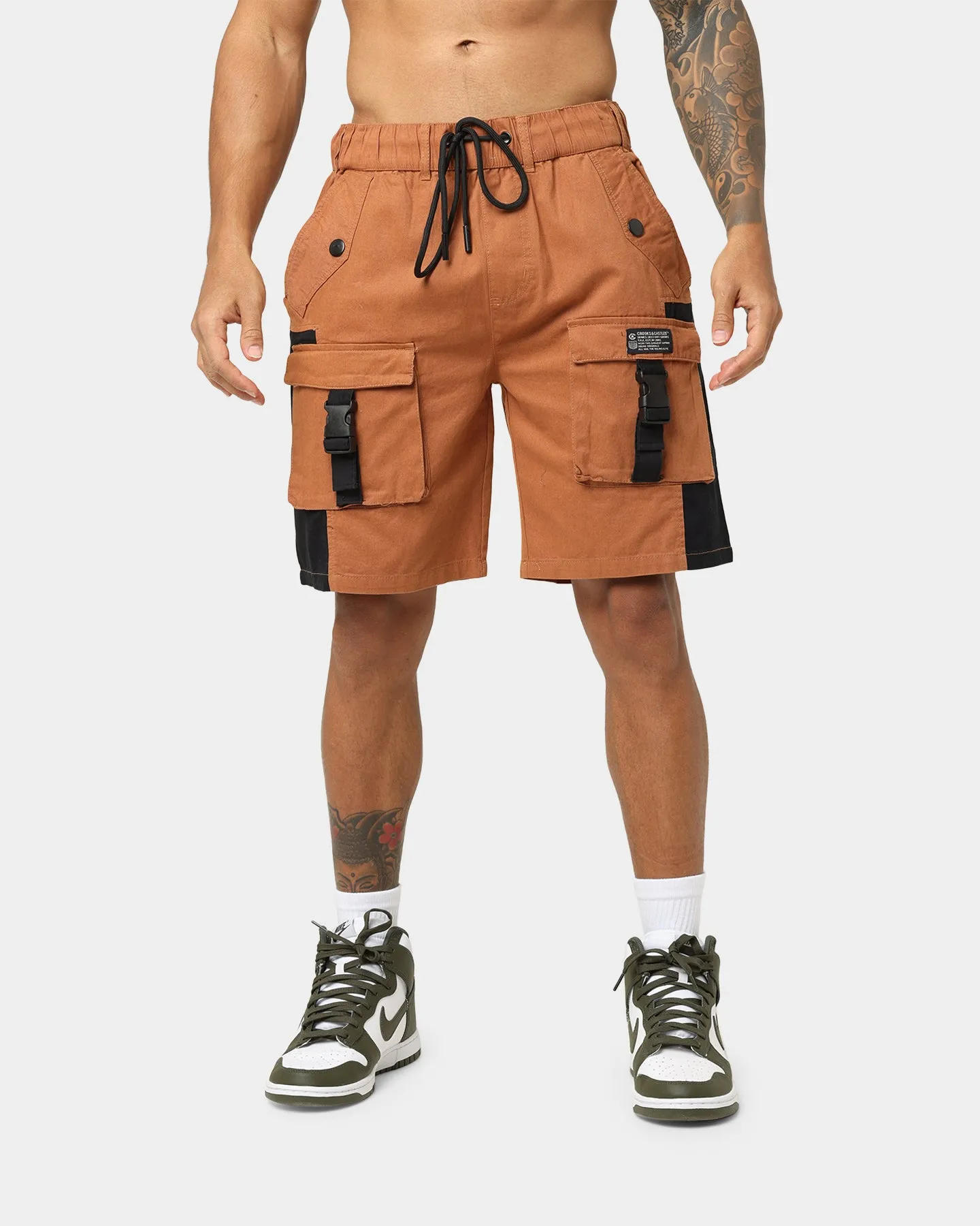 mountain style Crooks & Castles Washed Twill Shorts Tan
