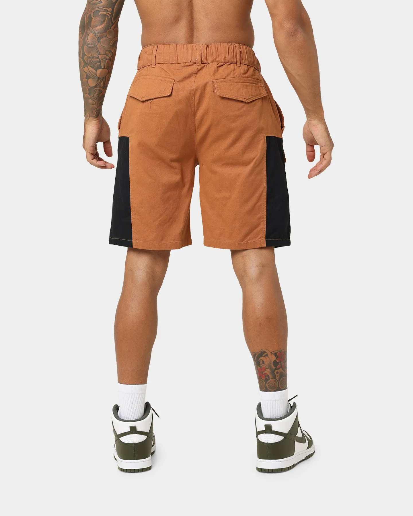 Crooks & Castles Washed Twill Shorts Tan Pocket Reinforcement Breathable Motion
