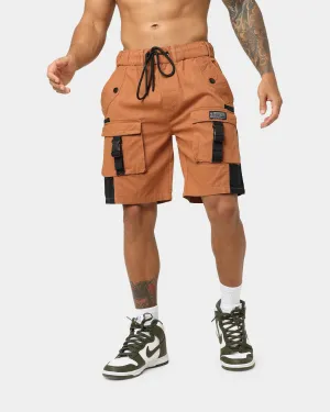 Crooks & Castles Washed Twill Shorts Tan Fast Absorption Textile