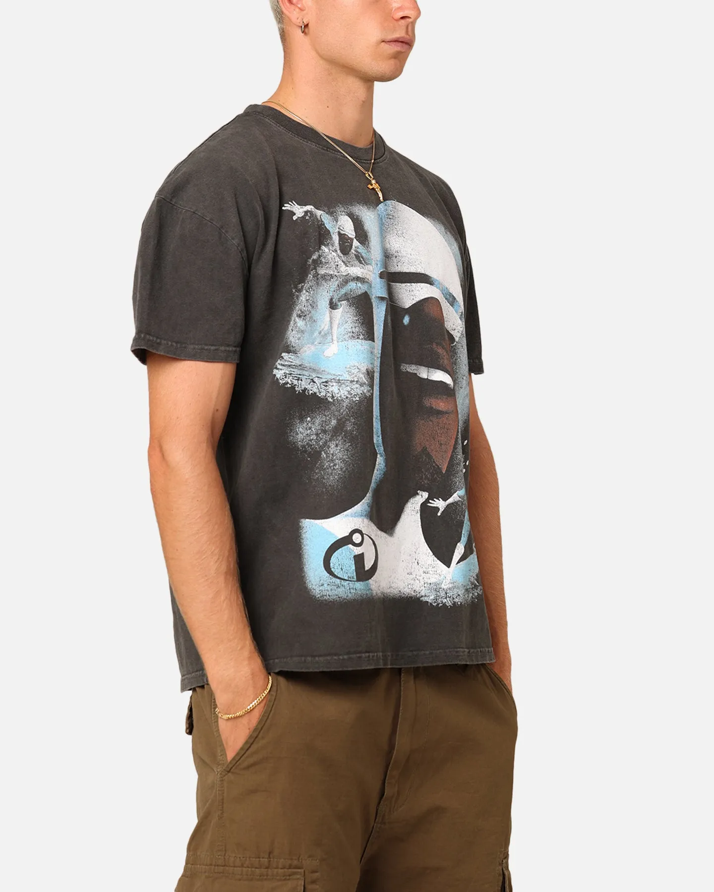 American Thrift X Pixar Frozone Heavyweight T-Shirt Black Wash Travel Comfort Style