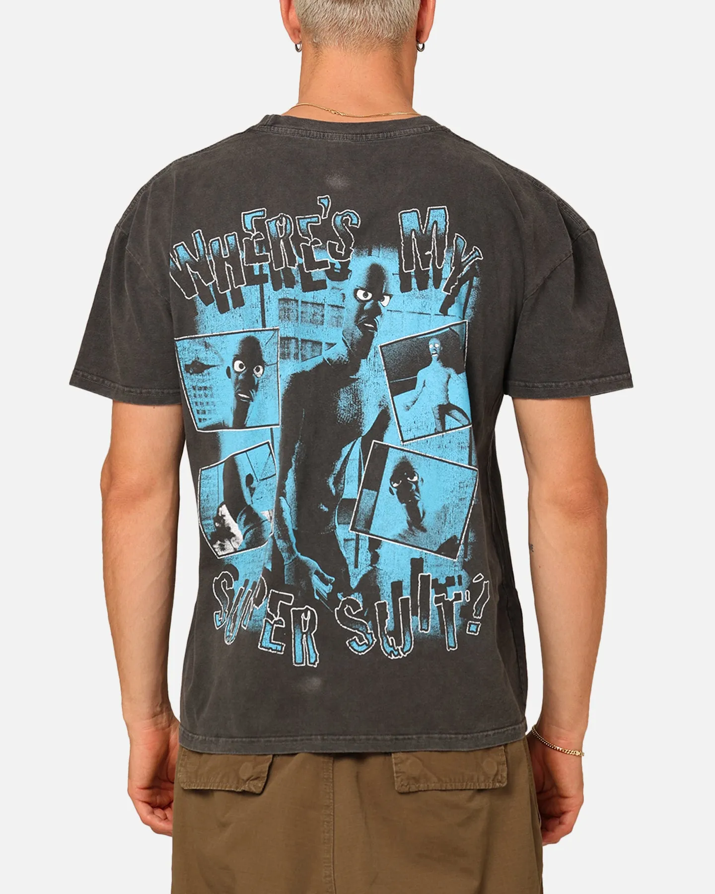American Thrift X Pixar Frozone Heavyweight T-Shirt Black Wash Chilly Comfort Chic and Cozy Wear