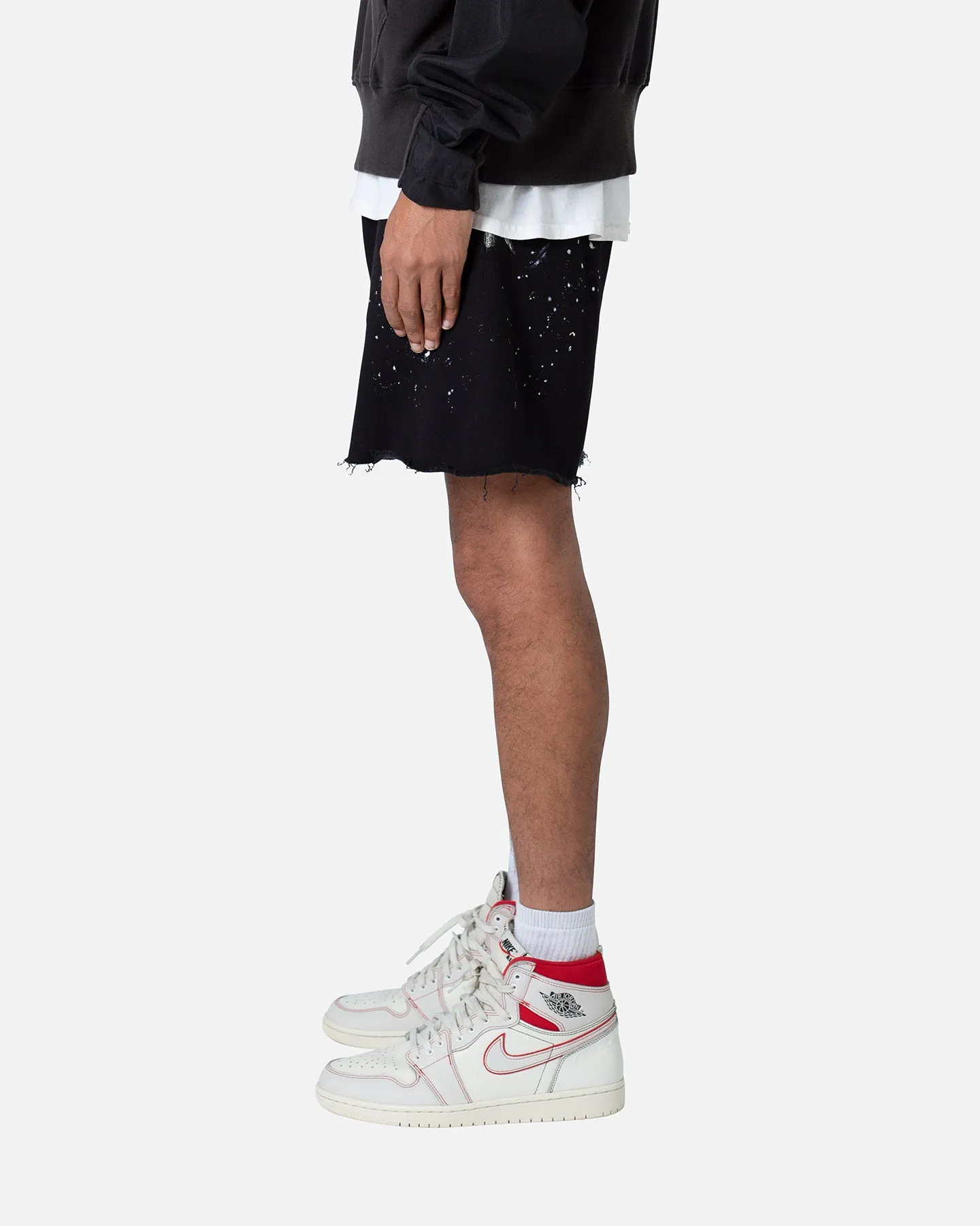 MNML Contrast Paneled Sweatshorts Black Light Fit Wear Roomy Waist