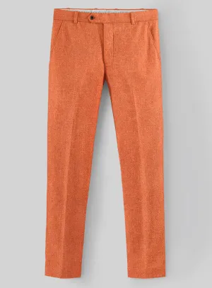 Naples Spring Orange Tweed Pants Classy Design Timeless Cut