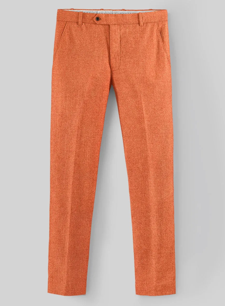 Naples Spring Orange Tweed Pants Classy Design Timeless Cut